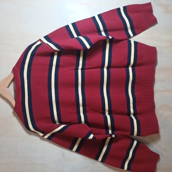 Tommy Hilfiger Vintage Crewneck Striped Sweater Embroidered Crest Heavyweight - Picture 10 of 15